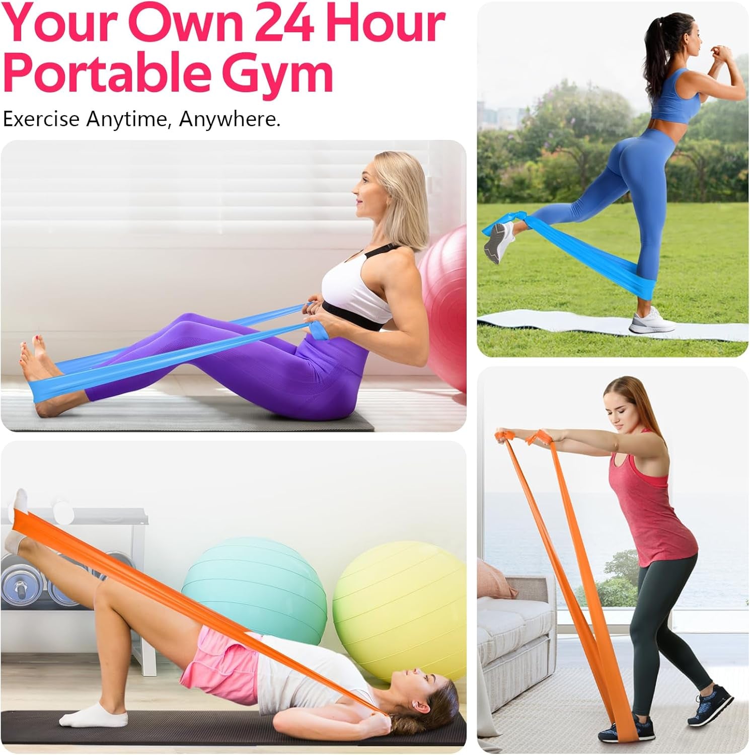 Ultimate Resistance Bands Set for Full-Body Workouts, Physical Therapy, and Strength Training - Perfect for Pilates, Stretching, and Recovery