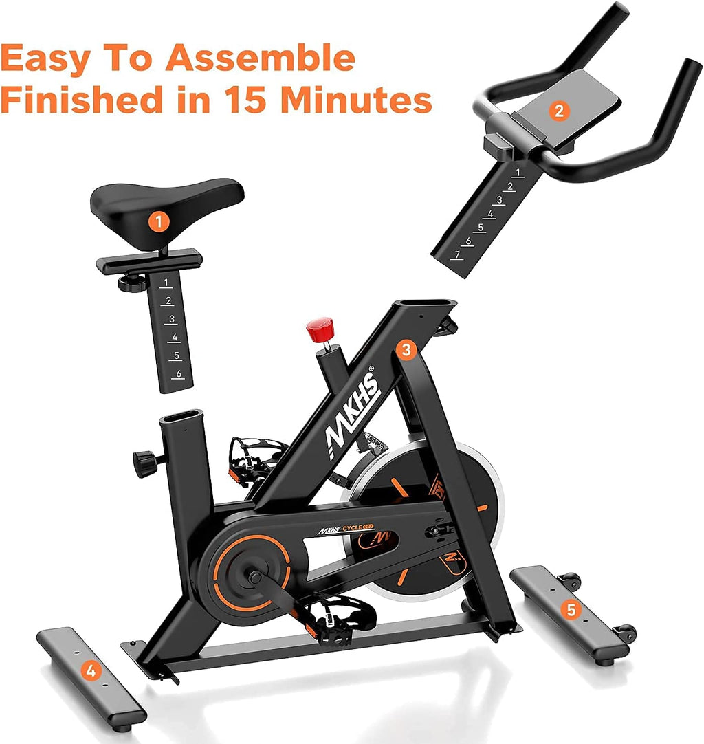Experience Ultimate Comfort and Performance with Our Silent Magnetic Resistance Indoor Cycling Bike - Fully Adjustable for All Fitness Levels and Supports Up to 400 lbs!