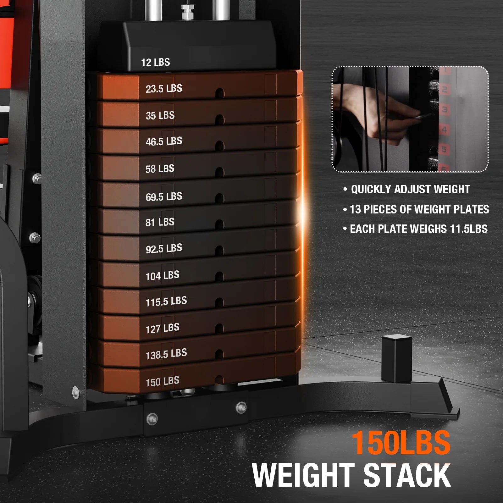 Transform Your Fitness Journey with the Ultimate Home Gym Station - 150LBS Weight Stack for All-Body Training!