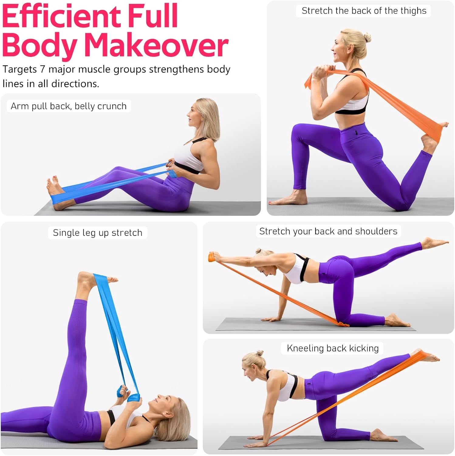 Ultimate Resistance Bands Set for Full-Body Workouts, Physical Therapy, and Strength Training - Perfect for Pilates, Stretching, and Recovery