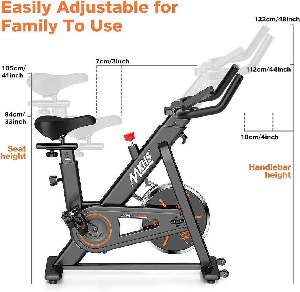 Experience Ultimate Comfort and Performance with Our Silent Magnetic Resistance Indoor Cycling Bike - Fully Adjustable for All Fitness Levels and Supports Up to 400 lbs!
