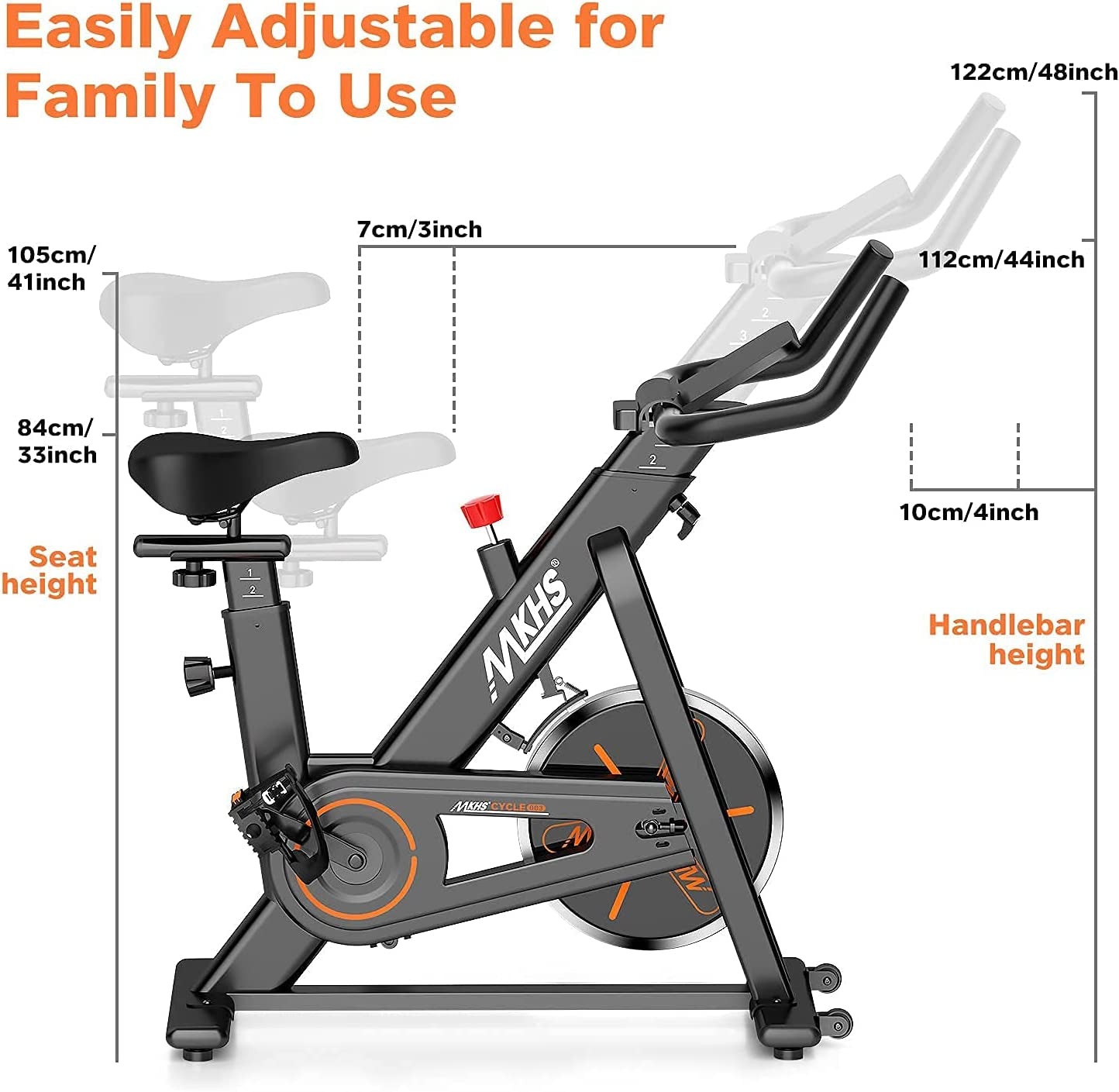 Experience Ultimate Comfort and Performance with Our Silent Magnetic Resistance Indoor Cycling Bike - Fully Adjustable for All Fitness Levels and Supports Up to 400 lbs!