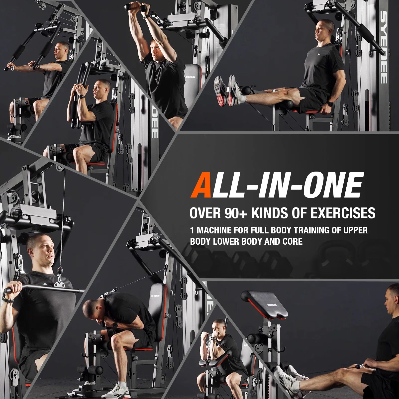 Transform Your Fitness Journey with the Ultimate Home Gym Station - 150LBS Weight Stack for All-Body Training!