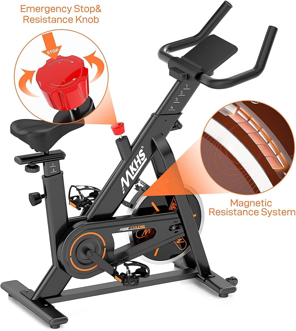 Experience Ultimate Comfort and Performance with Our Silent Magnetic Resistance Indoor Cycling Bike - Fully Adjustable for All Fitness Levels and Supports Up to 400 lbs!